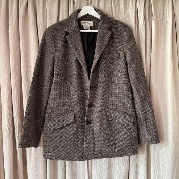 Orvis Jackets & Blazers - Vintage Orvis Herringbone Merino Lambswool Blazer Irish Wool Women's Size 10